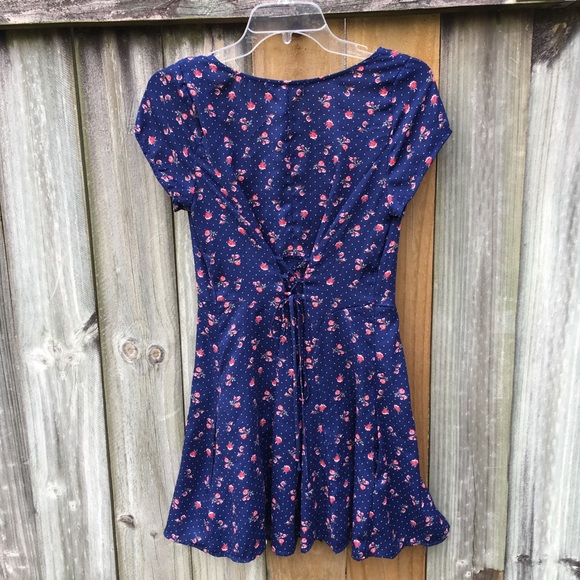 Floral Corset Back Dress w/ Pockets - Picture 2 of 8